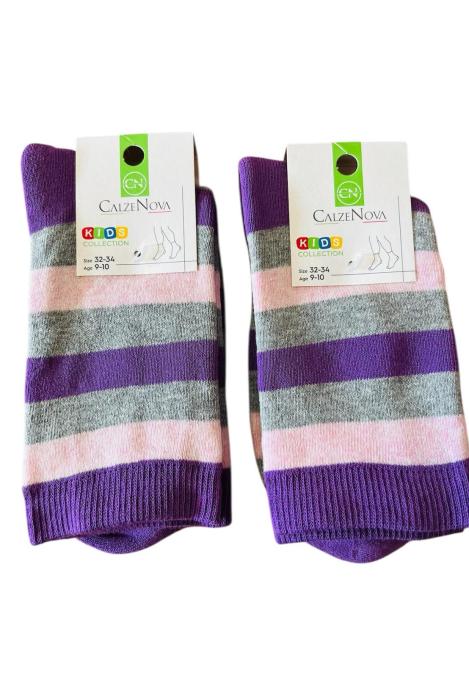 Sosete copii,Interior tip prosop,imprimeu in dungi colorate,Engros